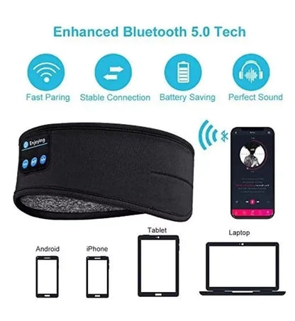 Headset Bluetooth Esportivo 3 em 1 – Faixa de Treino e Sono