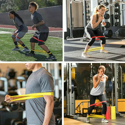 Kit 5 Mini Faixas Elásticas de Resistência para Treino, Academia e Exercícios em Casa