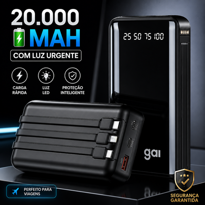 Power Bank 20.000mAh Turbo com Carregamento Rápido