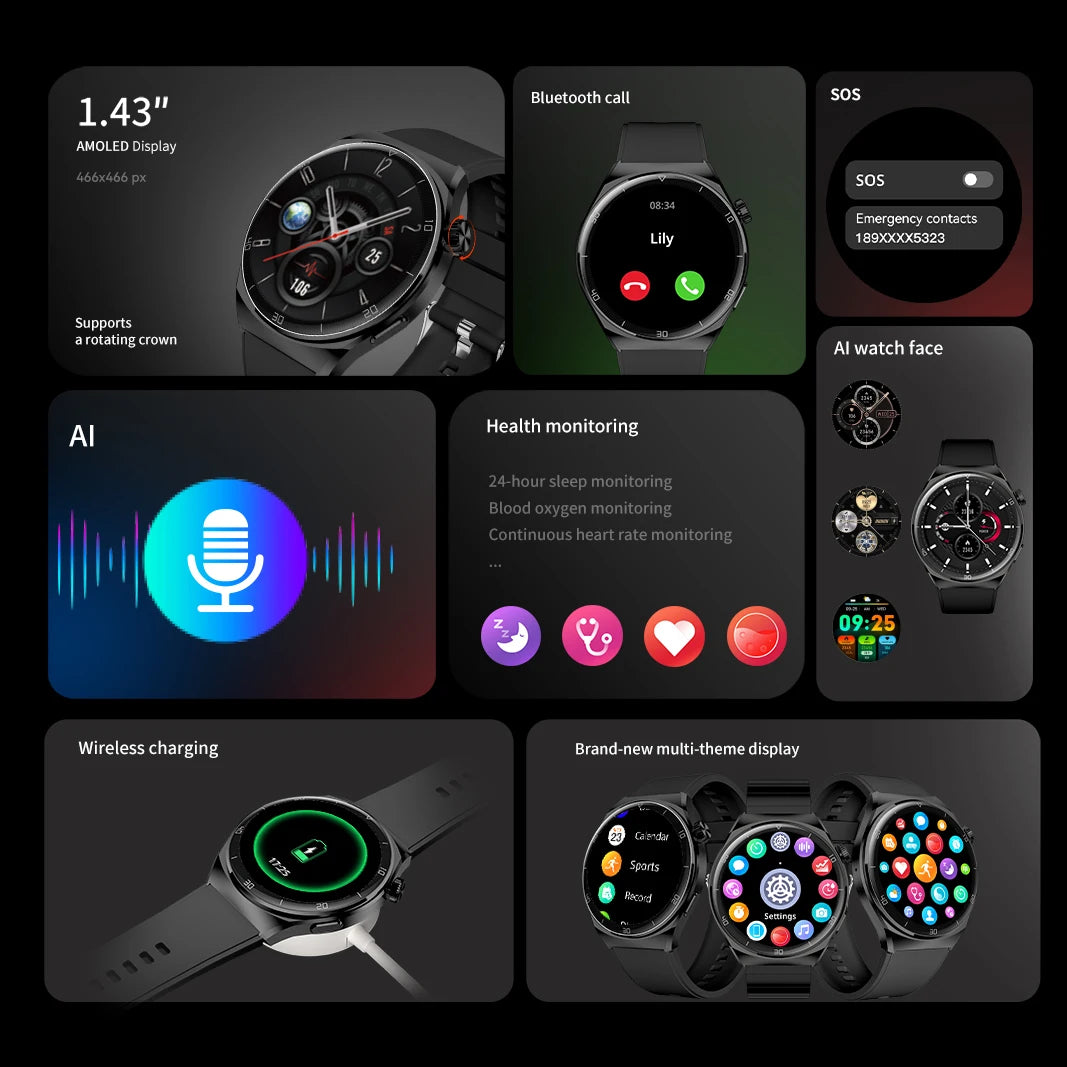 Aurafit Smartwatch NEXA 2 AMOLED – Chamadas Bluetooth, Monitor Cardíaco, SpO2 e IP68
