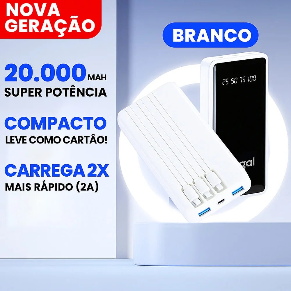 Power Bank 20.000mAh Turbo com Carregamento Rápido