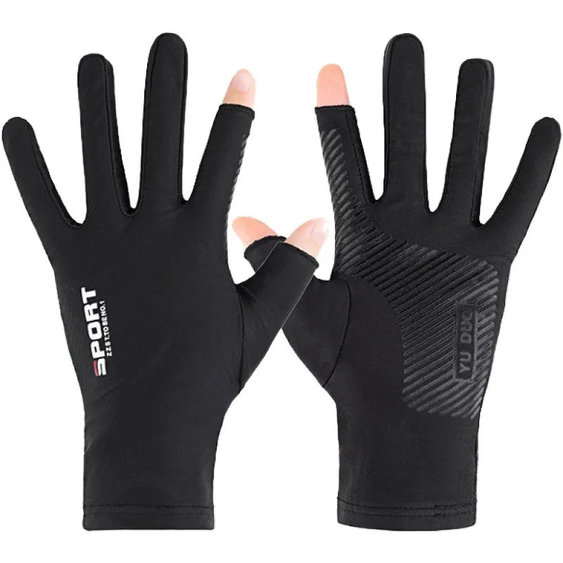 Luva Esportiva Antiderrapante com Proteção UV para Bike, Pesca e Academia