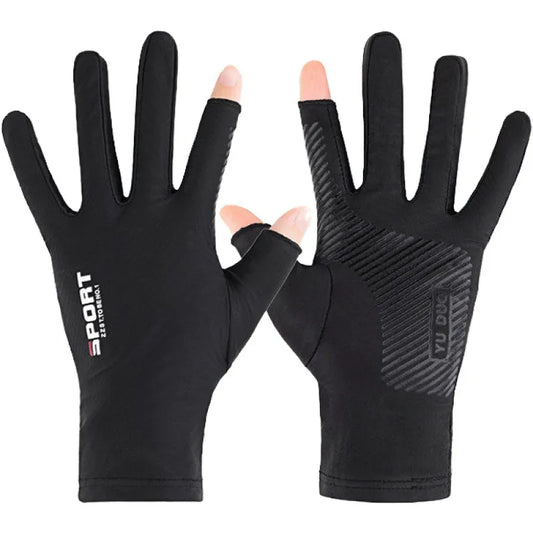 Luva Esportiva Antiderrapante com Proteção UV para Bike, Pesca e Academia