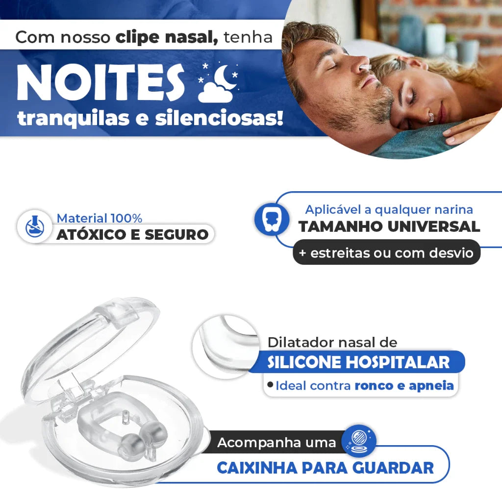 Kit com 4 Clipes Nasais Magnéticos Anti-Ronco