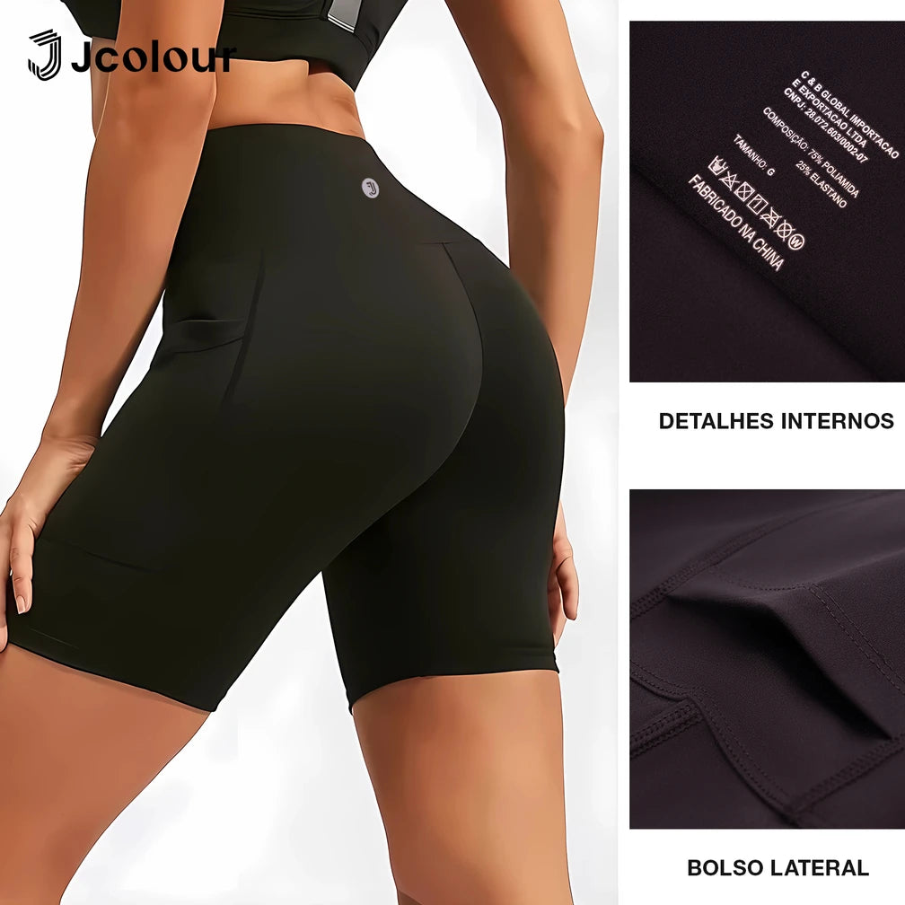 Shorts Fitness Feminino Premium – Respirável, Modelador e com Bolso