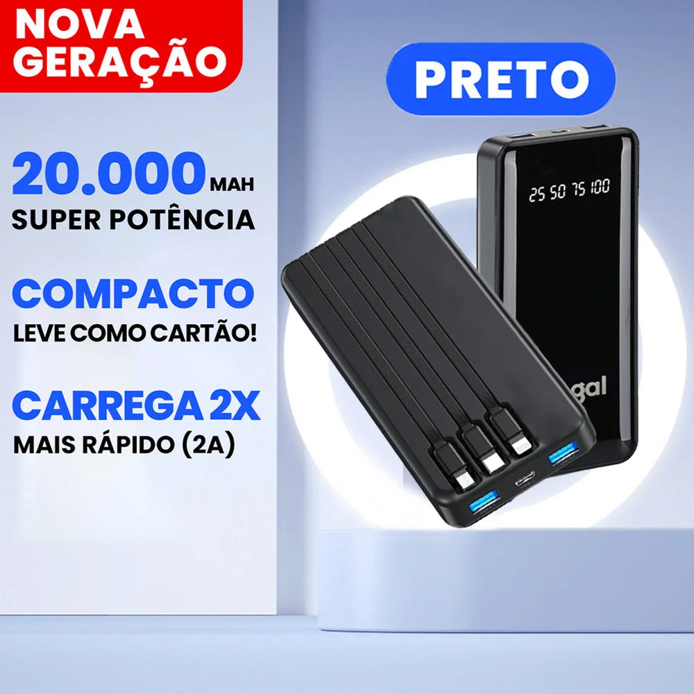 Power Bank 20.000mAh Turbo com Carregamento Rápido